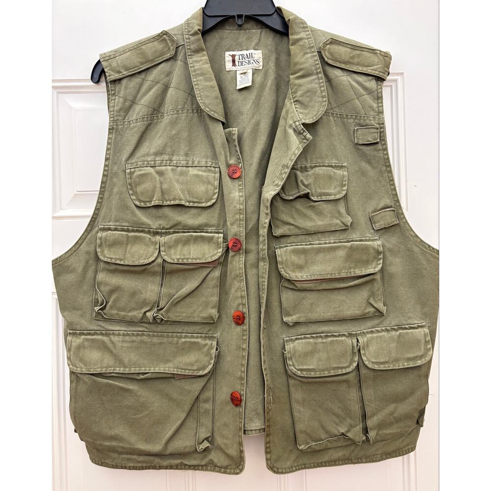 VTG 90’s Trail Designs Men’s Large Utility Fishing Hunting Cotton Canvas Vest